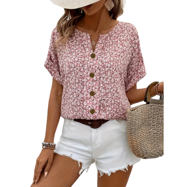 Freja | Blomstret sommerhatt med knapper