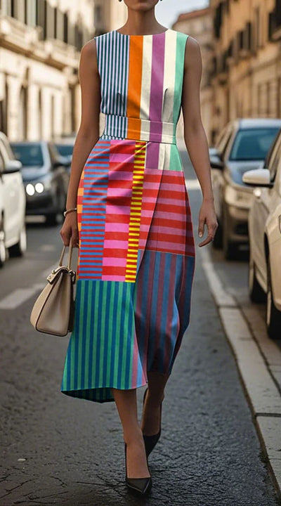 Nora | Ermeløs kjole med trykk