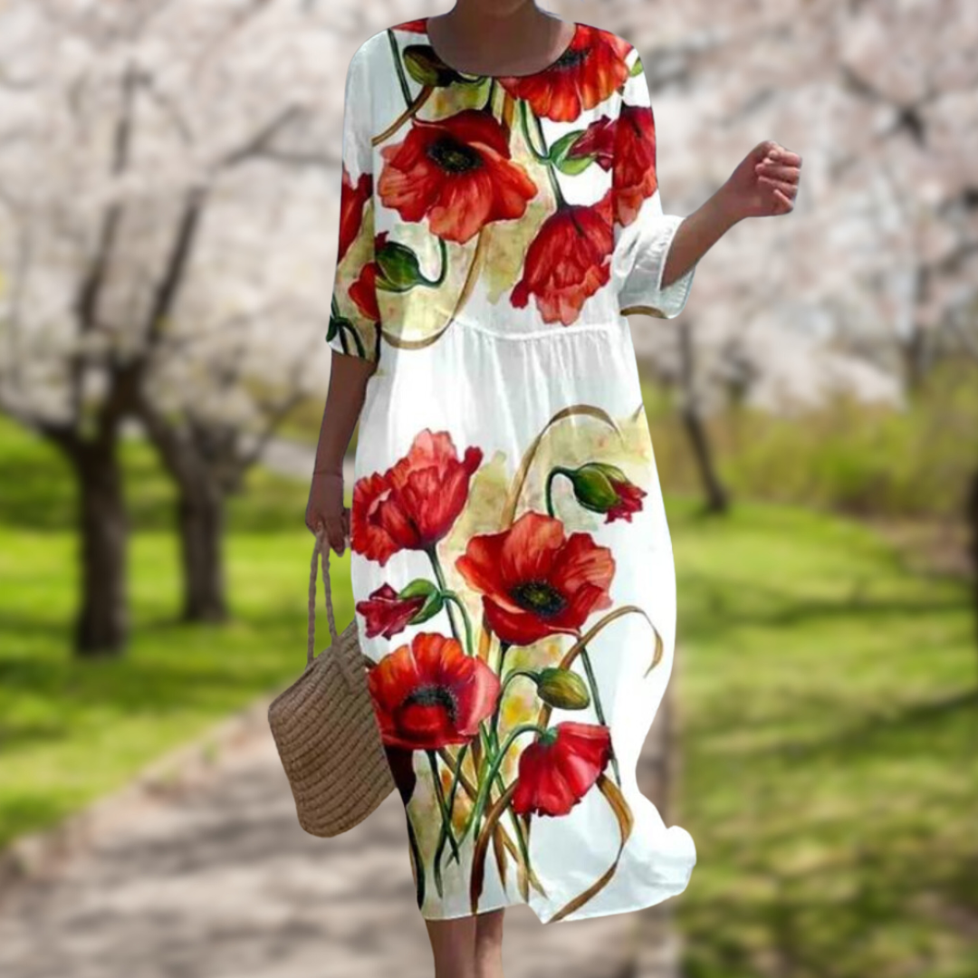 Alma | Elegant kjole med effekt som dekker magen