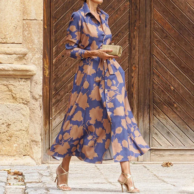 Thora | Elegant skjorte kjole med belte