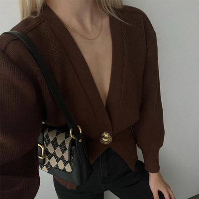 Zuzana | Stilig strikket genser med én knapp